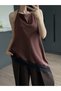 Brown Satin Blouse with Lace Detail - 3