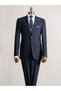 Italian Style S Slim Fit Peaked Lapel Jacket Vest Pants Suit Navy Blue T14796