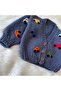 Hand Knitted Baby/Child Cardigan with Car Motif - 2