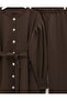 Beli Belted Buttoned Front Pants Scuba Suit - Brown - 4