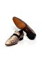 Beige Color Laceless Genuine Leather Men's Shoes - 3