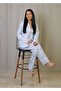 Blue Ethnic Patterned Red Piped Cotton Oversized Pajama Set Comfortable and Stylish - 5