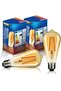 LED Vintage Edison Bulb 6W E27 ST64 Golden 2500K Warm White (Pack of 2)