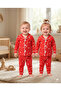 Baby Girl/Boy Red Buttoned Pajama Set - 2