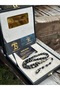 Golden Rosary - with Gold Particles - Golden Rosary - Name Can Be Engraved on the Outside, with a Square Box
