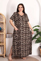 Short Sleeve Pocket Leopard Plus Size Nightgown