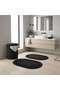 5-Piece Tricot Jute Bathroom Set - Dirty Basket, Mat and Organizer Set-Black - 7