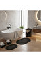 5 Piece Tricot Jute Bathroom Set - Dirty Basket, Mat and Organizer Set-Anthracite - 2