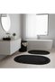 5-Piece Tricot Jute Bathroom Set - Dirty Basket, Mat and Organizer Set-Black - 8