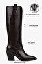 Women's Axor Brown Leather Cowboy Boots - 2