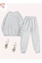 Unisex Love Printed Crew Neck Sweatshirt and Jogger Sweatpants - Bottom Top Set - 2