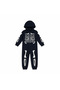 Skeleton B Printed K Hooded Black Sweatshirt Jumpsuit - 3