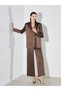 Soulife brown loose fit wide leg women's pants