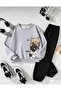 Girl's and Boy's Hi Cat Printed Circular Neck Tracksuit Set