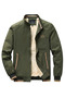 M Transitional Men's Coat & Jacket Green with Fur Inside and Embroidered Emblem - 2