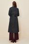 Leather Detail Trench Coat with Belt 10987 - 4