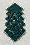 Emerald Green Chiffon Bride Groom Handkerchief, Wedding Handkerchief Bridesmaid Party Henna Engagement Circumcision Gift, 10 Pieces