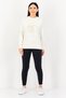 Women Sportswear Fit Long Sleeve Outdoor Sweatshirt, Off White - 2