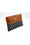 Handcrafted Genuine Leather & Handwoven Ikat Fabric Laptop Sleeve - Half and Half Design - 5