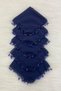 Navy Blue Crystal Glass Beaded Bride Groom Handkerchief, 10 Pieces, Wedding Henna Circumcision Engagement Halay Bridesmaid