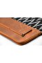Handcrafted Genuine Leather & Handwoven Ikat Fabric Laptop Sleeve - Half and Half Design - 3