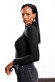 Black Mock Neck Basic Knitwear - 5