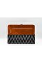 Handcrafted Genuine Leather & Handwoven Ikat Fabric Laptop Sleeve - Half and Half Design - 2