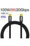 1m 1M 2M 3M PD 100W USB Type C 3.2 20Gbps 8K@60Hz OTG Data VIDEO Fast Charge Cable For VR TV iPhone - 7