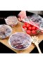 WHITE 100pcs Reusable Elastic Food Covers - Transparent Stretchable Bowl Plate Seals (Alternative to
