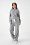 Women's Crew Neck Lace-Up Sweater Pants Knit Top and Bottom Set