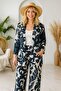 Patterned Top-Bottom Kimono Set