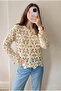 Women's Beige Crochet Buttoned Cardigan