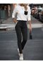 Women's Long Sleeve Crew Neck Pocketed Viscose Two Thread Blouse and Pants Two Piece Set - 2