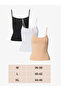 Women's Black and White Skin Color Cotton Soft Thin Strap Tank Top (3 Pieces) - 7