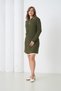 Women's Polo Neck Knit Detail Skirted Double Knitwear Set