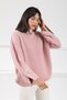 Pink Sleeve Slit Turtleneck Cashmere Women's Knitwear Sweater - 3