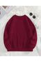 Burgundy Pine Tree Bow Detail Crew Neck Sweatshirt - 2