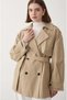 Alena Oversized Belt Detail Short Trench Coat Tns-4182 - 6