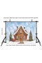 Magical Christmas Gingerbread House Snowy Winter Themed 200X150Cm Photography Backdrop - 2