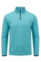Kids Half Zip Scuba Sweat | Turquoise (Turquoise Children's Sweatshirt with Slim Fit Half-Zipper Scuba Fabric) - 6