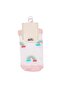 Girl's White Pink Rainbow Patterned Booties Socks