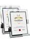 Silver A4 Picture Frame Glass Certificate/Diploma Frame Photo Display Stand (2PCS)