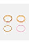 Girls Gold Embellished Ring Set (Pack of 4)