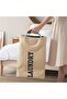Foldable laundry basket with handle