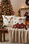 Christmas Pillowcase, Santa Claus Reindeer Patterned 2-Piece Throw Pillow Christmas Decoration Digital Printing