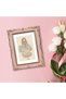 Pink Gold Vintage 5x7 Picture Frame with Mat for 4x6, Tabletop or Wall - 5