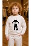 Children's Suit Sweatshirt Cut Off Cat Ba Printed Iz Boys' Crew Neck3 4-5-6-7-8-9-10-11-12Years