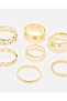 Women Gold Embellished Ring Set (7 Piece) - 3