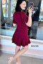 Flared Skirt with Flounce Sleeves Dress 6K236 - 2