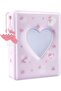 3 Inch Mini Photo Album - Heart Hollow Binder with Pendant, 40 Pockets (Pink)